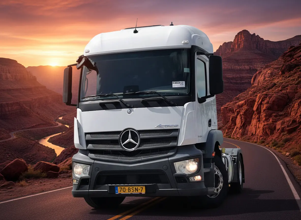 کشنده مرسدس بنز آکسور 1843 در جاده