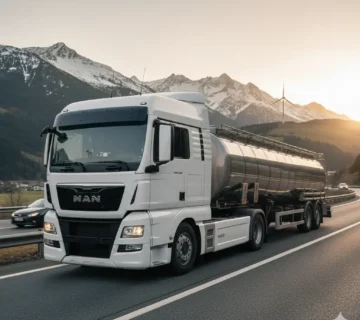 تصویر کشنده مان TGX 480 با تریلی در جاده ایران