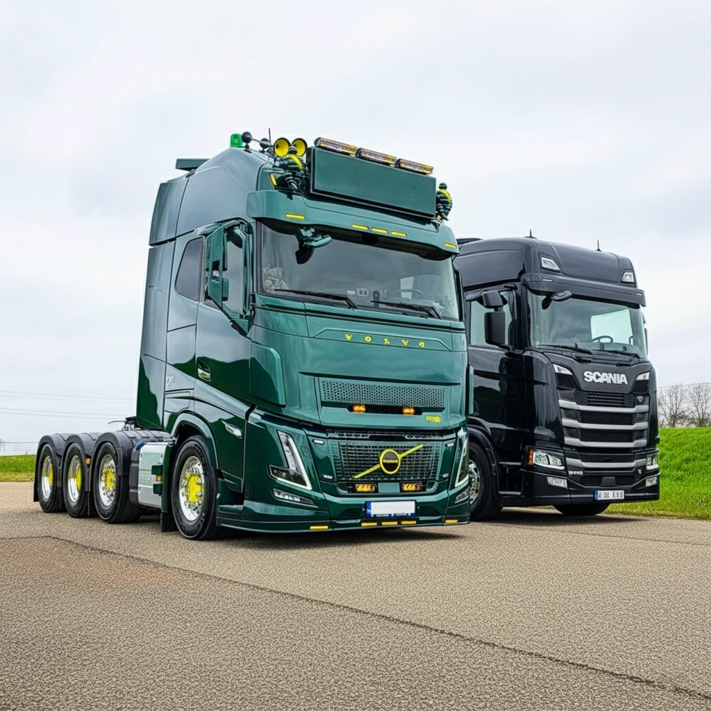 کشنده ی ولوو Aero FH500 در کنار اسکانیاS500