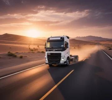 کشنده ولوو FH460 نسل جدید با تریلی در جاده