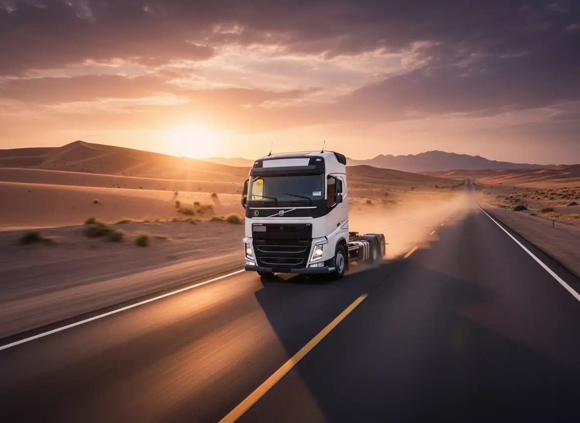 کشنده ولوو FH460 نسل جدید با تریلی در جاده