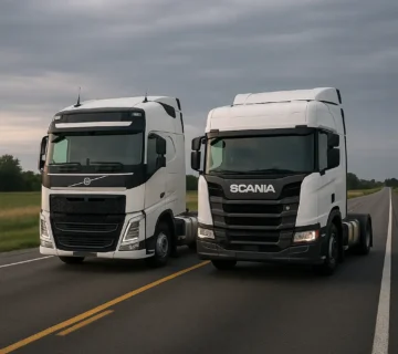 کشنده‌های ولوو FH 460 (با طراحی آیرودینامیک) و اسکانیا G 460 (با طراحی کاربردی کابین G-Series)