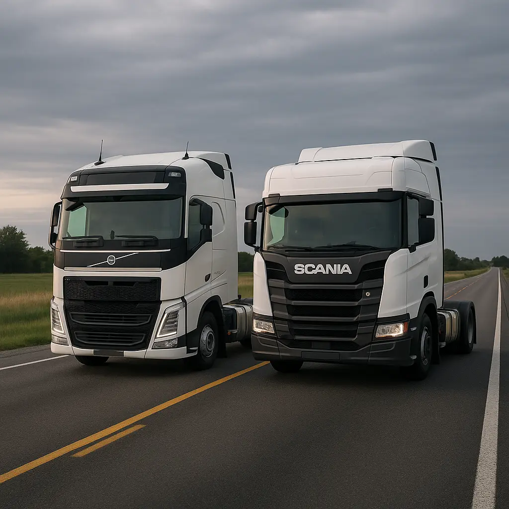 کشنده‌های ولوو FH 460 (با طراحی آیرودینامیک) و اسکانیا G 460 (با طراحی کاربردی کابین G-Series)