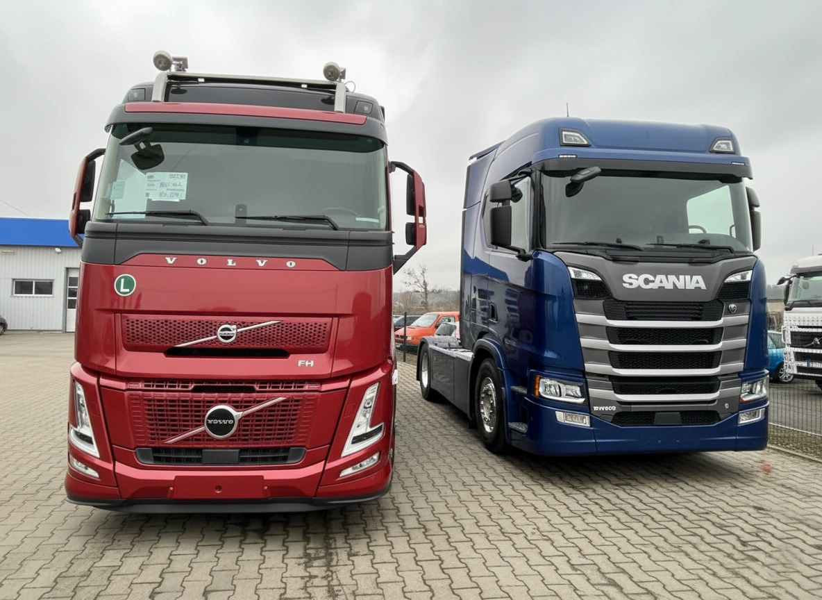 کشنده ی اسکانیاR500 در کنار ولوو آیرو 500