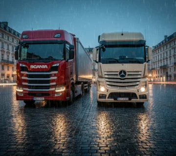 کشنده ی بنز آکتروس 1851 و اسکانیاS500 در کنار هم