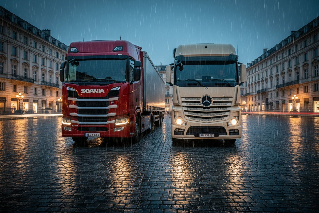 کشنده ی بنز آکتروس 1851 و اسکانیاS500 در کنار هم