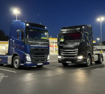 تصویر مقایسه‌ای کشنده‌های ولوو FH500 و اسکانیا S500