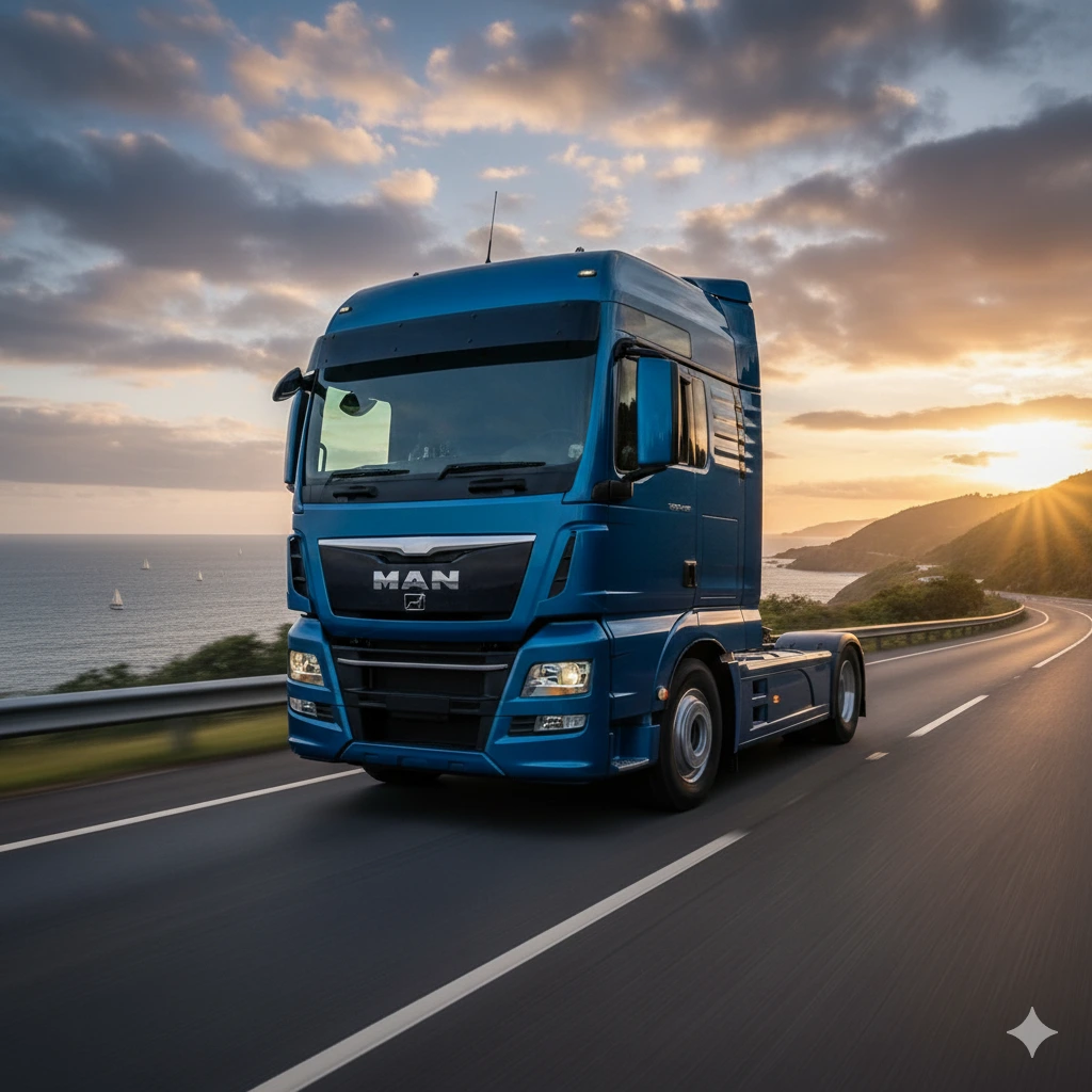 تصویر کشنده مان TGX 500 در جاده