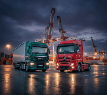 کشنده ی بنز آکتروس 1851 و مان TGX520