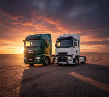 تصویر کشنده های مان TGX 520 (آلمانی) و رنو T 520 (فرانسوی)