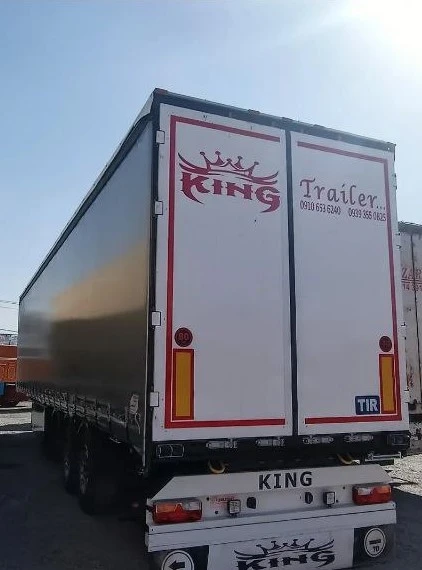 نمای کامل تریلی چادری کینگ، صفر خشک، تمام آلومینیومی و تمام کشویی