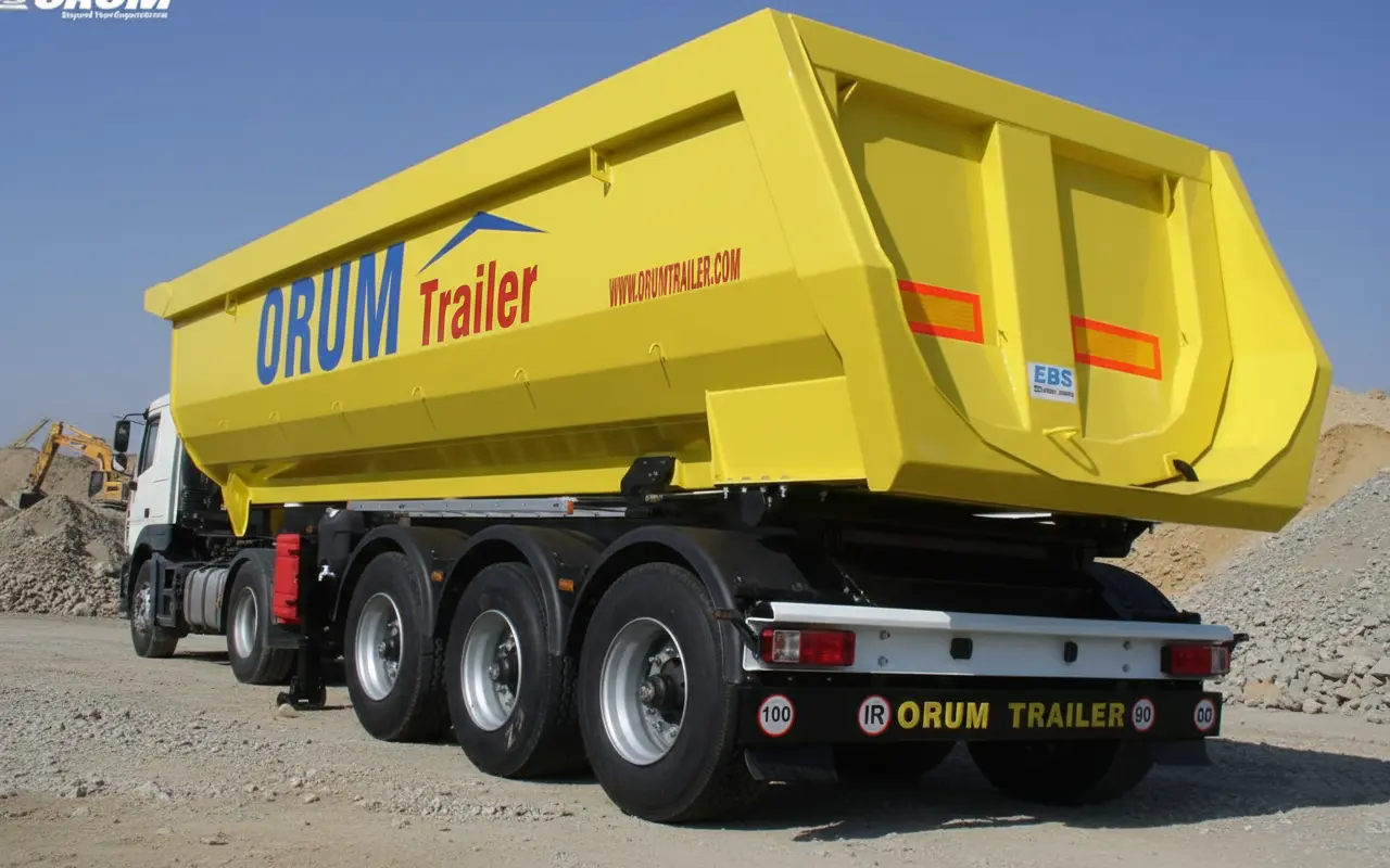 تصویر تریلر کمپرسی ۲۴ متر مکعب معدنی اروم تریلر، با بدنه فولادی ضخیم و سیستم هیدرولیک