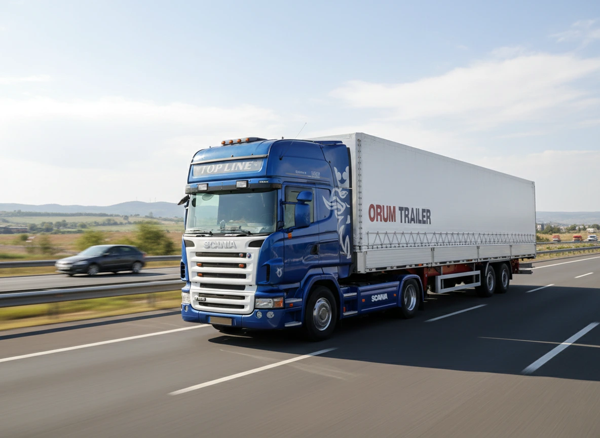 تصویر تریلی چادری اروم تریلر با سقف کشویی و چادر پلیمر اروپایی،