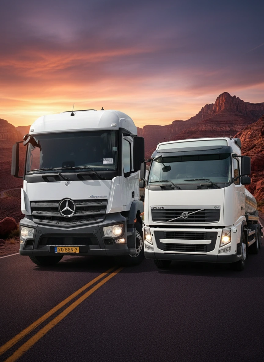 کشنده بنز آکسور ۱۸۴۳ و ولوو FH480